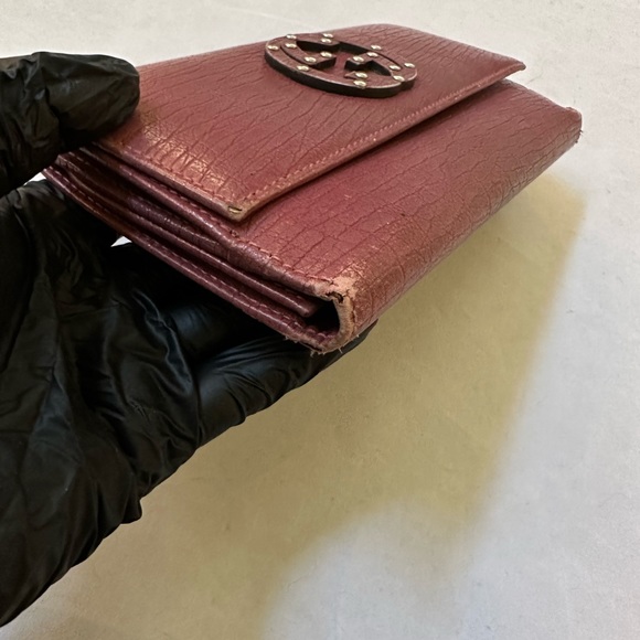 Authentic Gucci Pink/ Mauve Double Interlocking G Studs  Long Wallet - Picture 13 of 13